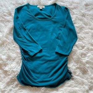 Michael Kors 3/4 sleeve top with ruching size medium